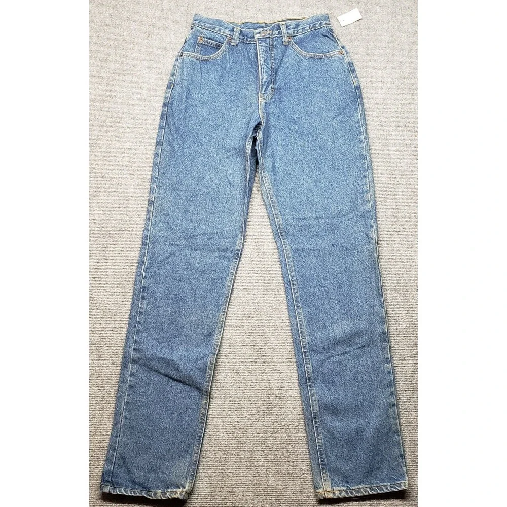 Vintage Calvin Klein Denim Jeans Womens 10 Blue Solid High Rise Union Made USA
